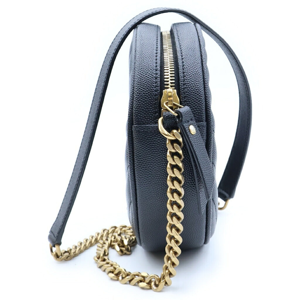 SAINT LAURENT PARIS(サンローランパリ) ヴィニル チェーンショルダーバッグ キャビアスキン ブラック 610436