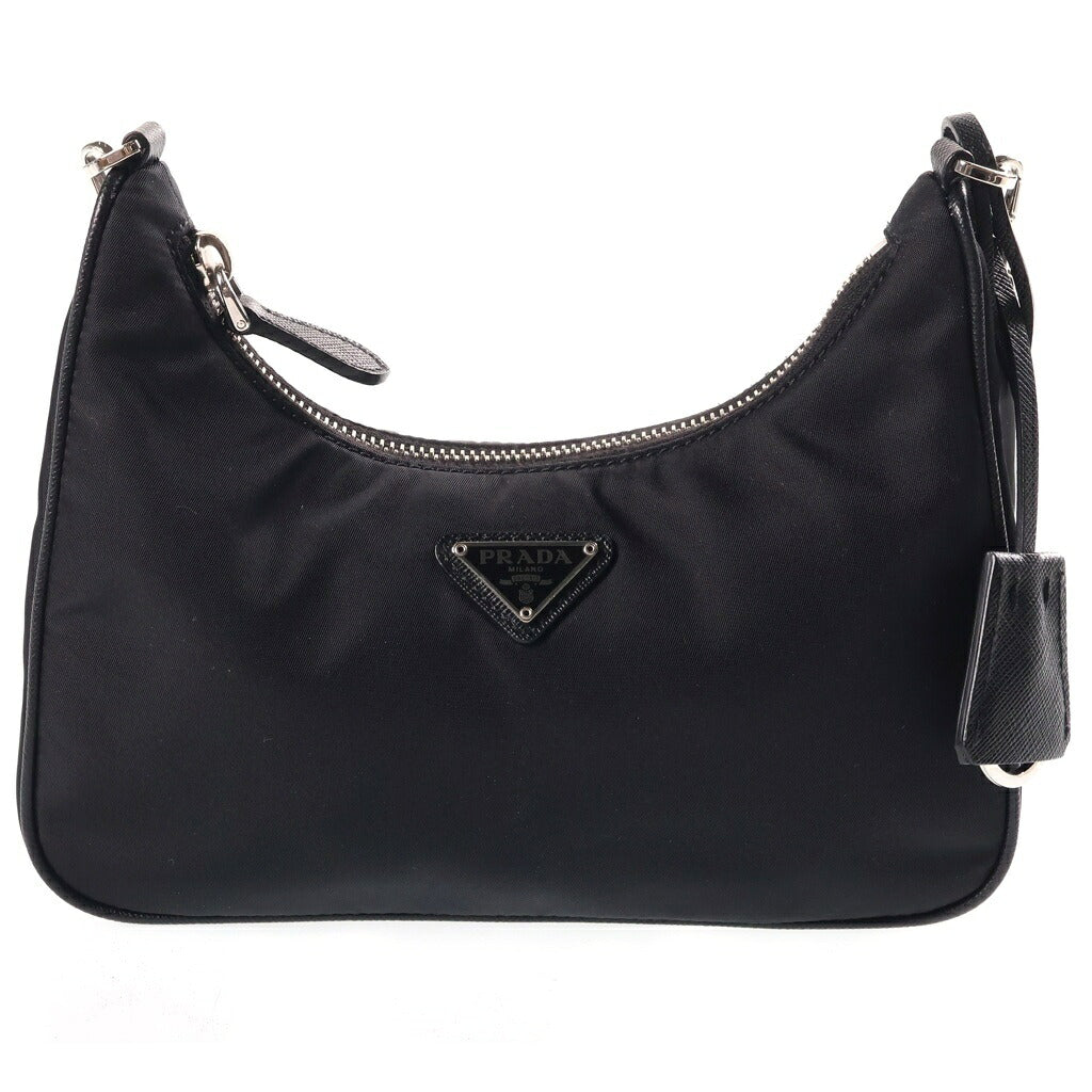 PRADA(プラダ) Re-Edition 2005 リナイロン ショルダーバッグ ブラック ナイロン×レザー 1BH204