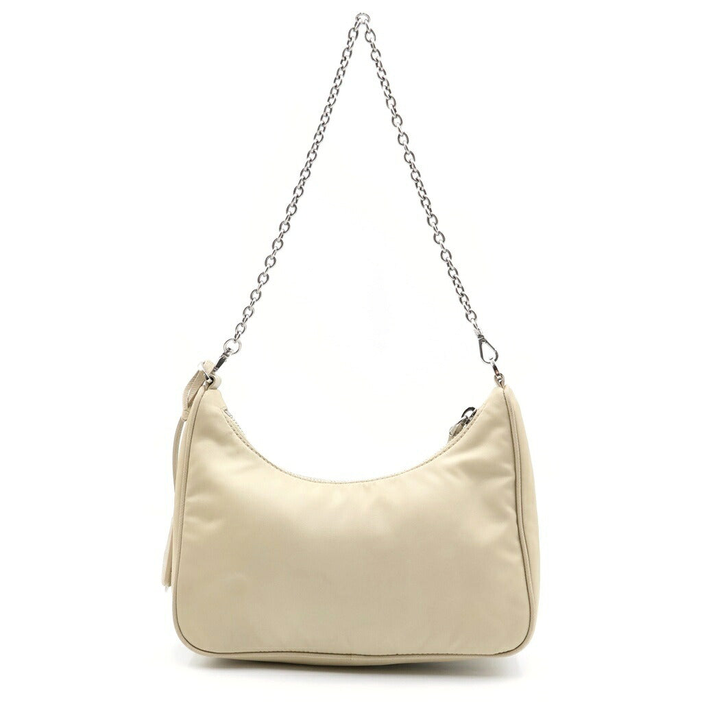 PRADA(プラダ) Re-Edition 2005 リナイロン ショルダーバッグ ベージュ ナイロン×レザー 1BH204