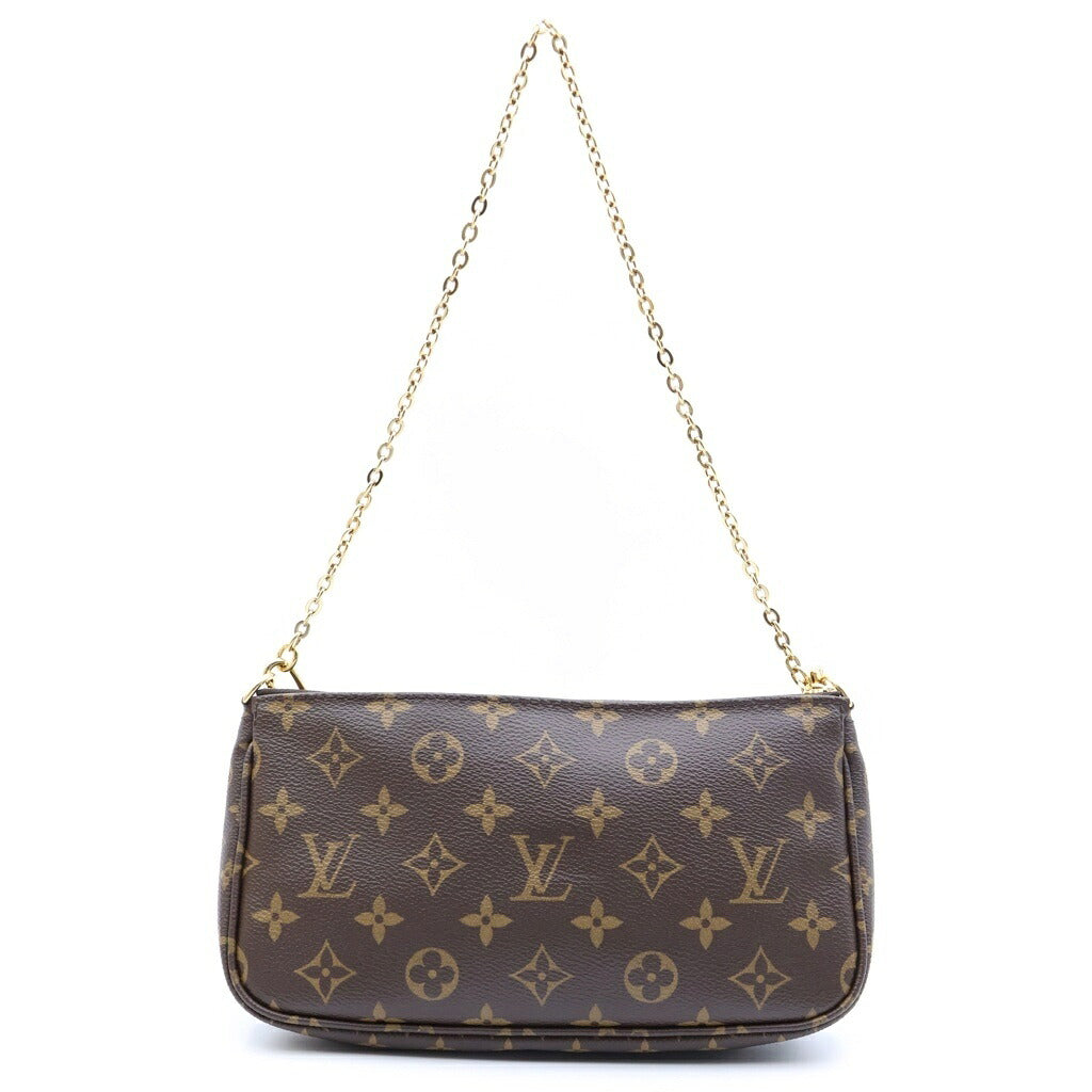 LOUIS VUITTON(ルイヴィトン) モノグラム ミュルティ ポシェット アクセソワール ショルダーバッグ ブラウン PVC×レザー M44813