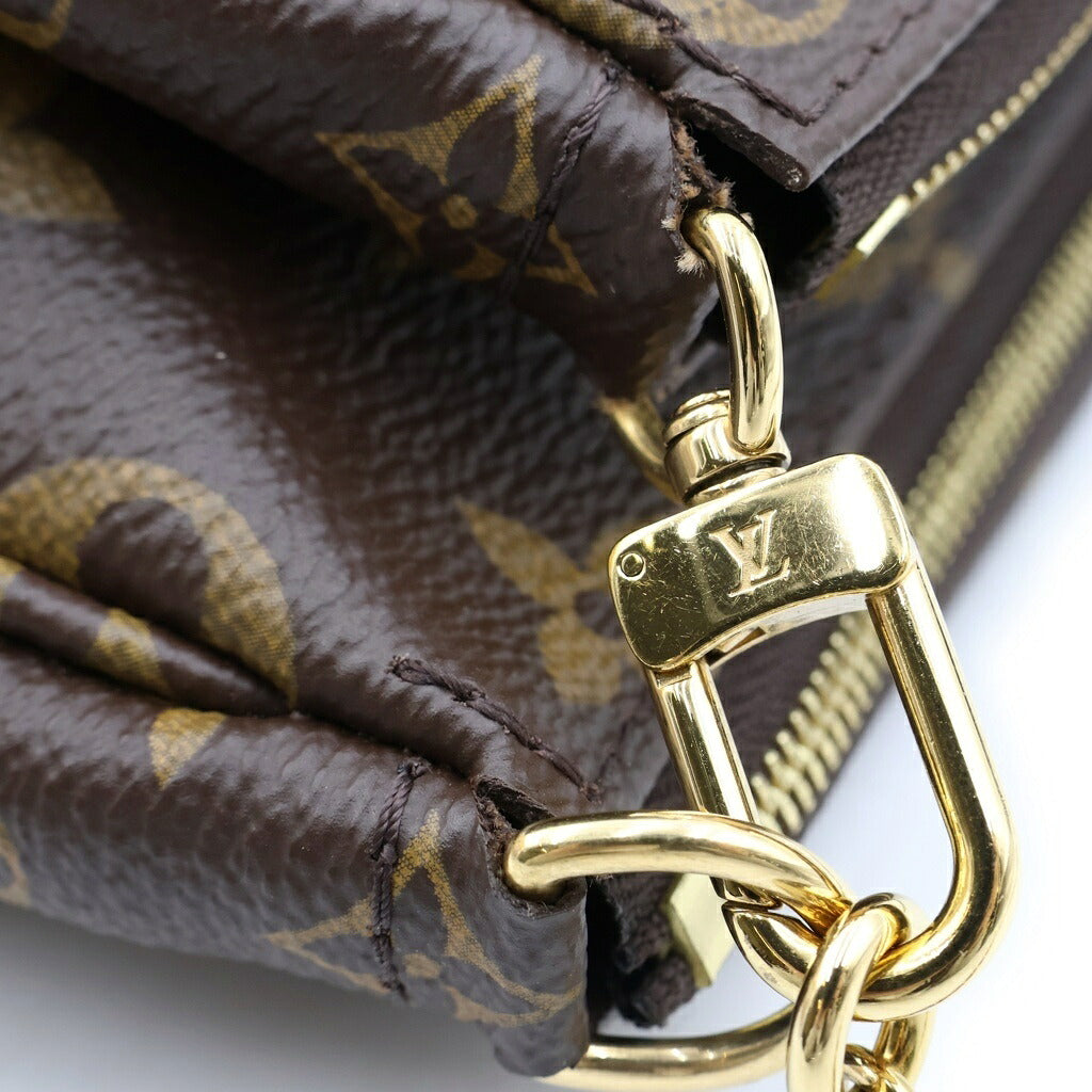 LOUIS VUITTON(ルイヴィトン) モノグラム ミュルティ ポシェット アクセソワール ショルダーバッグ ブラウン PVC×レザー M44813