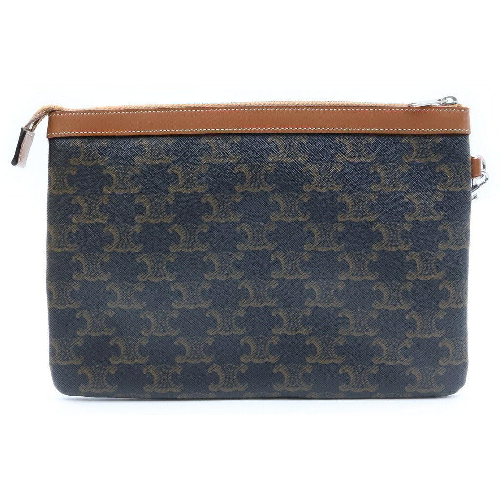 CELINE(セリーヌ) トリオンフ クラッチバッグ ブラウン PVCレザー