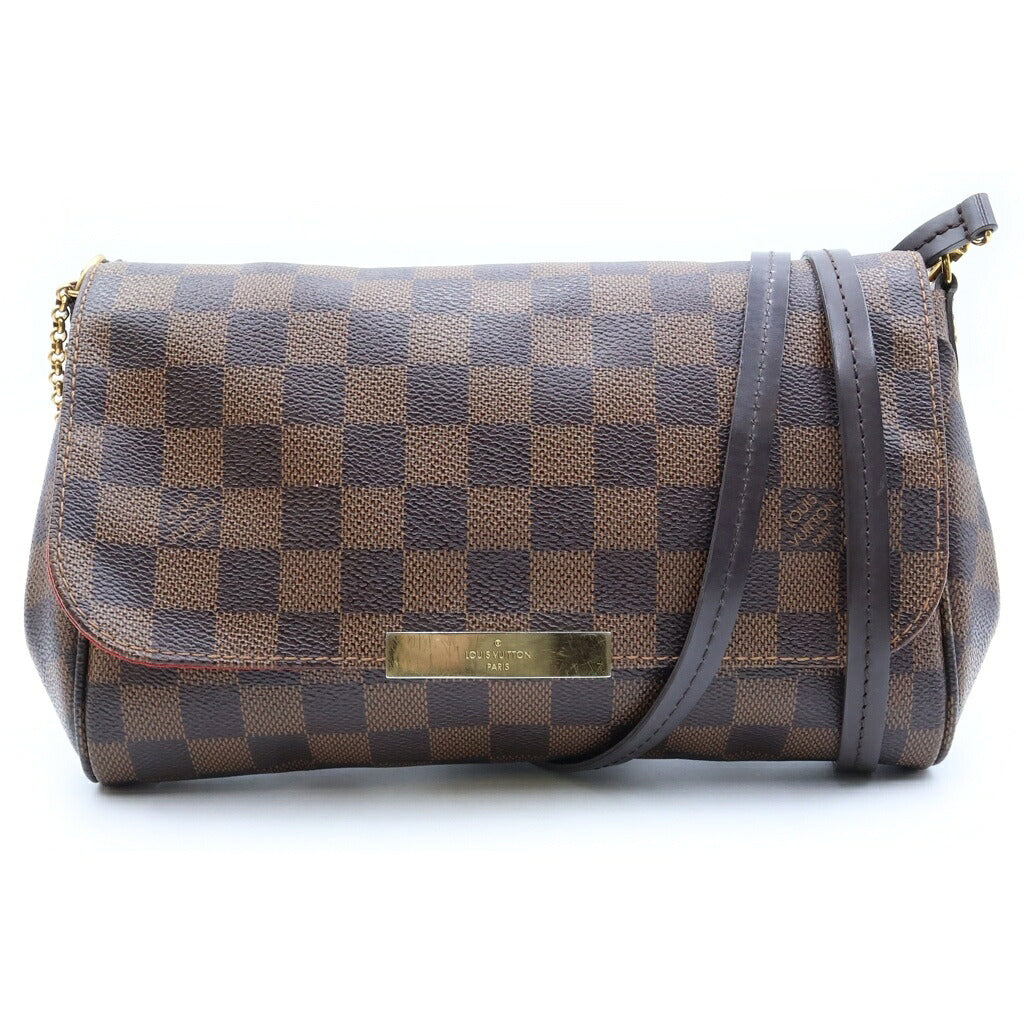 LOUIS VUITTON(ルイヴィトン) ダミエ エベヌ フェイボリットMM ショルダーバッグ ハンドバッグ 2WAY ブラウン PVC×レザー N41129