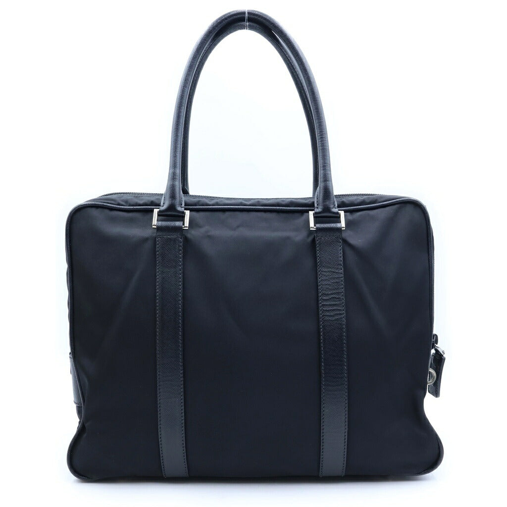 PRADA(プラダ) トライアングルロゴ ブリーフケース ビジネスバッグ ハンドバッグ ナイロン×レザー ブラック