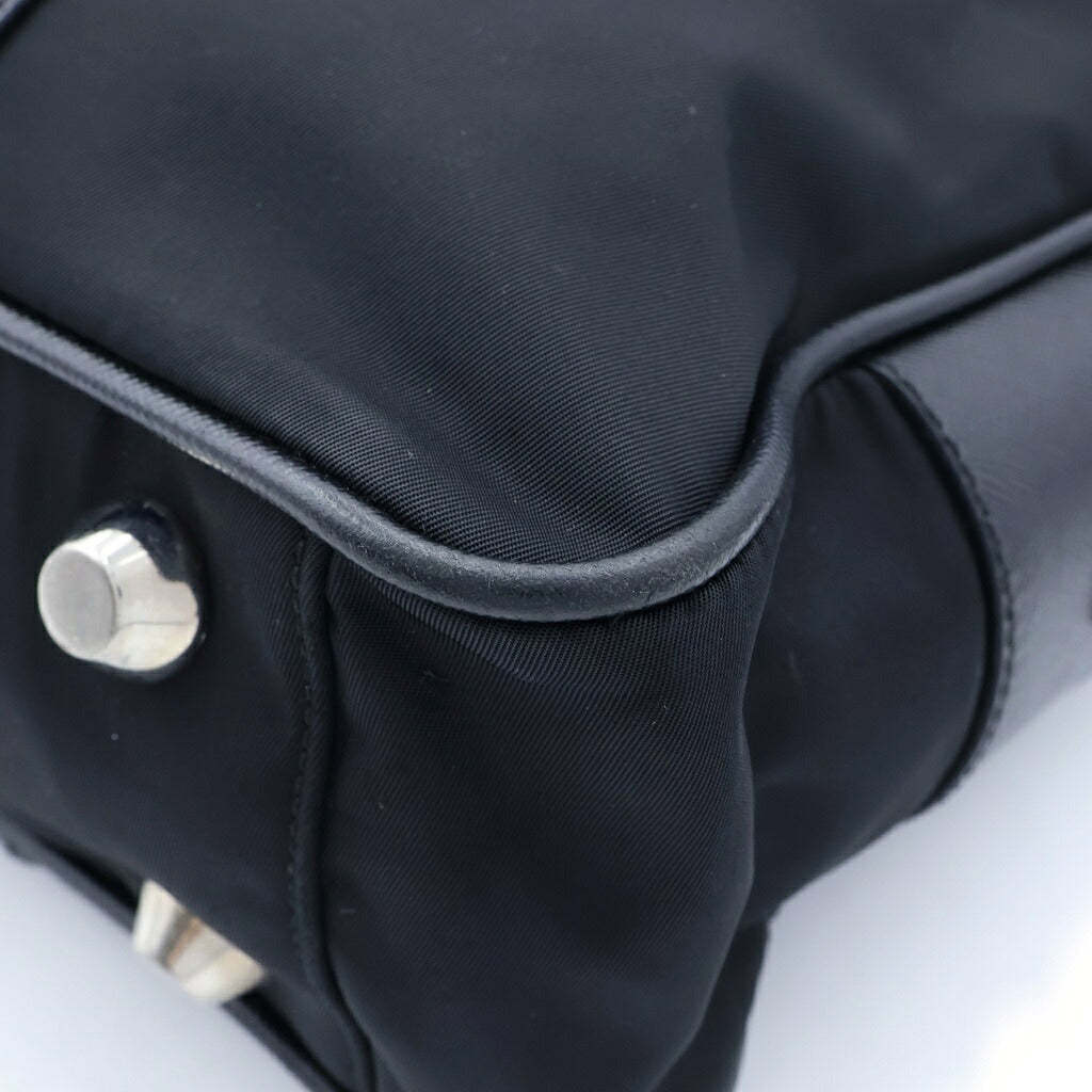 PRADA(プラダ) トライアングルロゴ ブリーフケース ビジネスバッグ ハンドバッグ ナイロン×レザー ブラック
