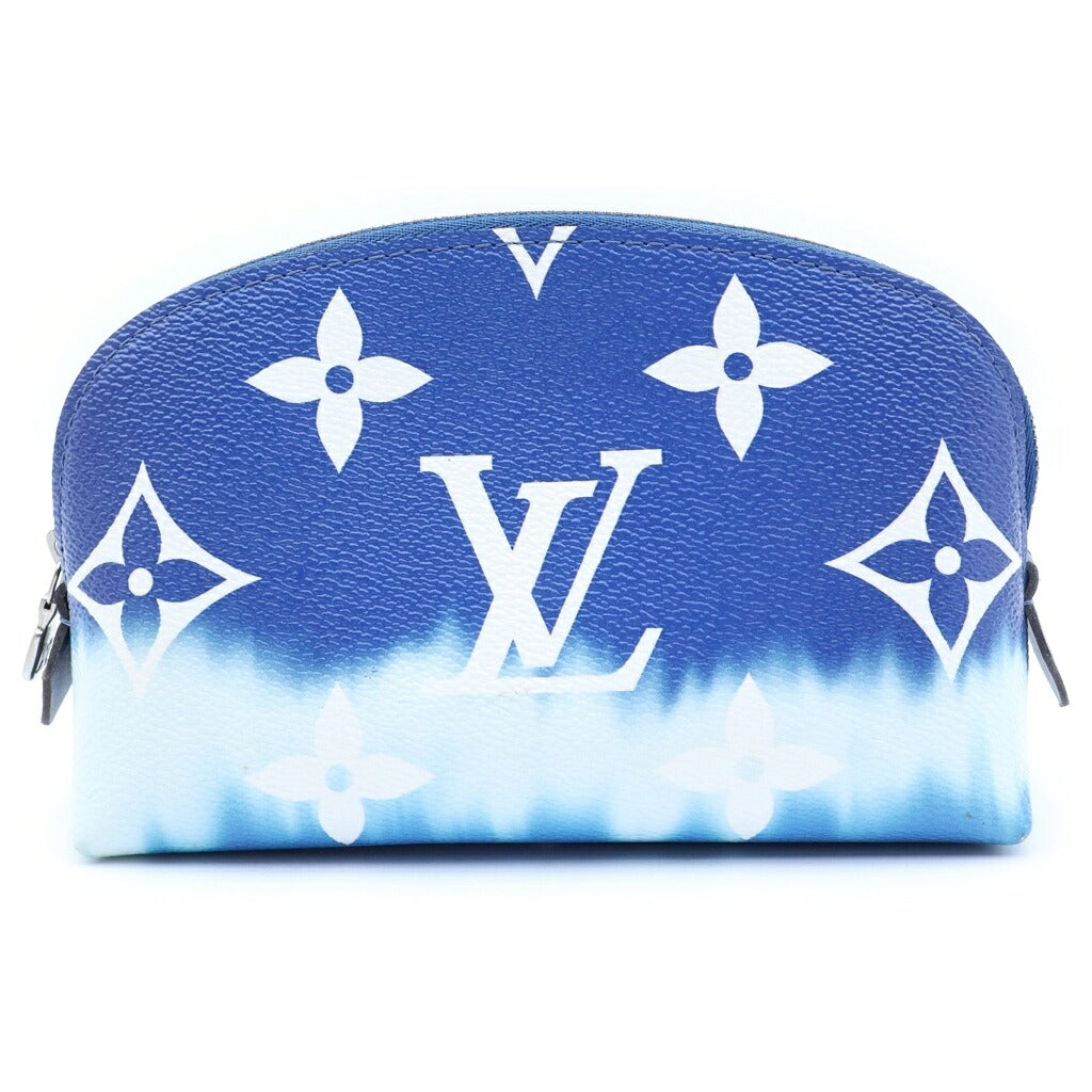 LOUIS VUITTON(ルイヴィトン) LVエスカル モノグラム ジャイアント ポシェットコスメティック ポーチ ブルー×ホワイト PVC×レザー M69138