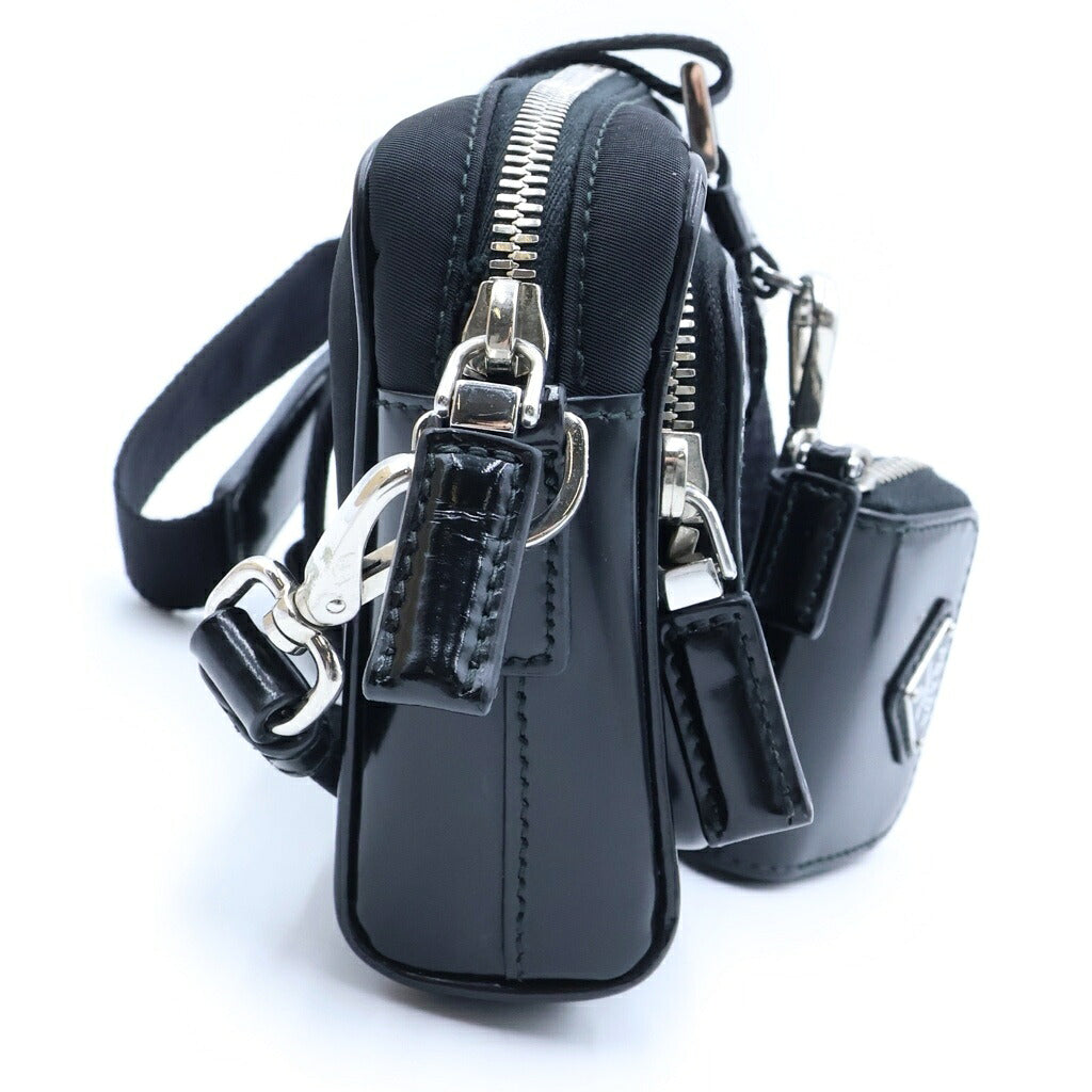 PRADA(プラダ) Re-Nylon ショルダーバッグ ナイロン×エナメル ブラック 2VH172