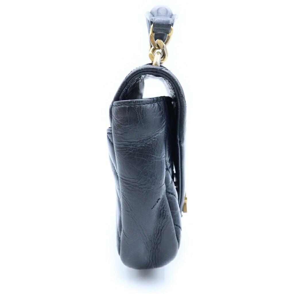 SAINT LAURENT PARIS(サンローランパリ) カレッジ ミニ 2WAY ショルダーバッグ ハンドバッグ ネイビー レザー 472707