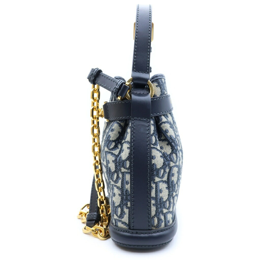 DIOR(ディオール) オブリーク ジャガード セディオール スモール ショルダーバッグ ハンドバッグ WAY ネイビー キャンバス×レザー 28-MA-1203