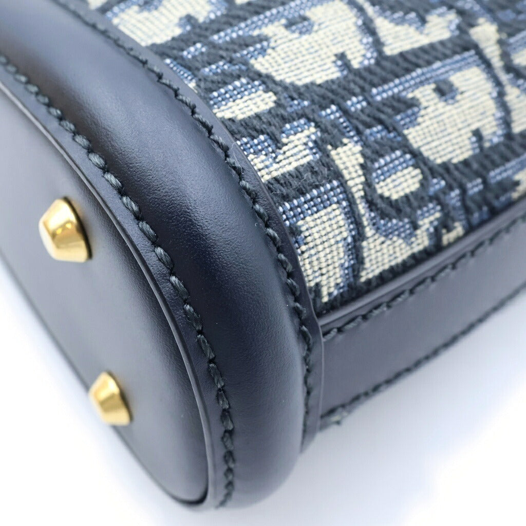 DIOR(ディオール) オブリーク ジャガード セディオール スモール ショルダーバッグ ハンドバッグ WAY ネイビー キャンバス×レザー 28-MA-1203