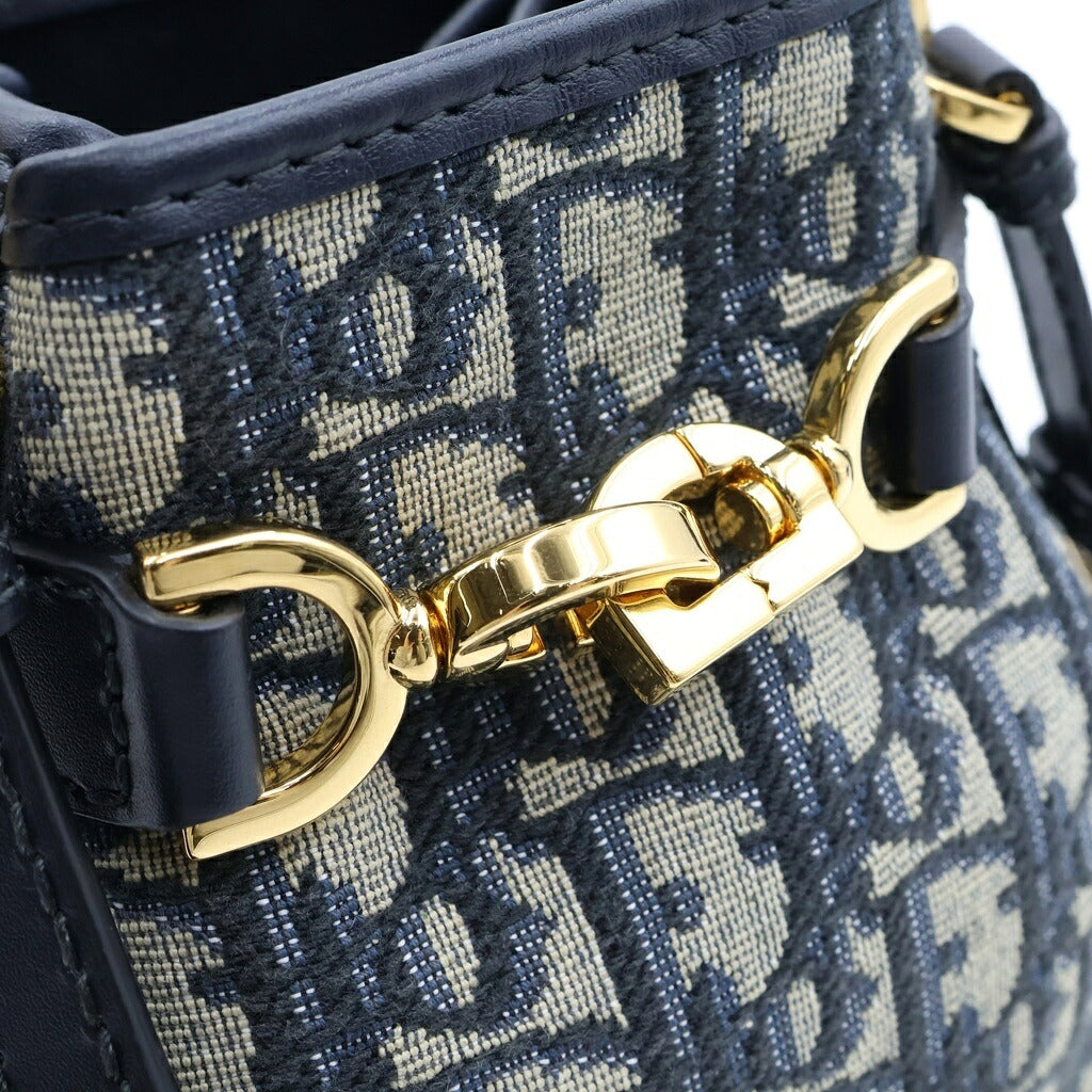 DIOR(ディオール) オブリーク ジャガード セディオール スモール ショルダーバッグ ハンドバッグ WAY ネイビー キャンバス×レザー 28-MA-1203