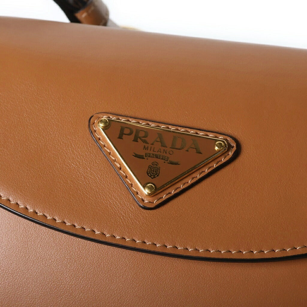 PRADA(プラダ) パティーナ スモール ショルダーバッグ ハンドバッグ ブラウン レザー 1BD358