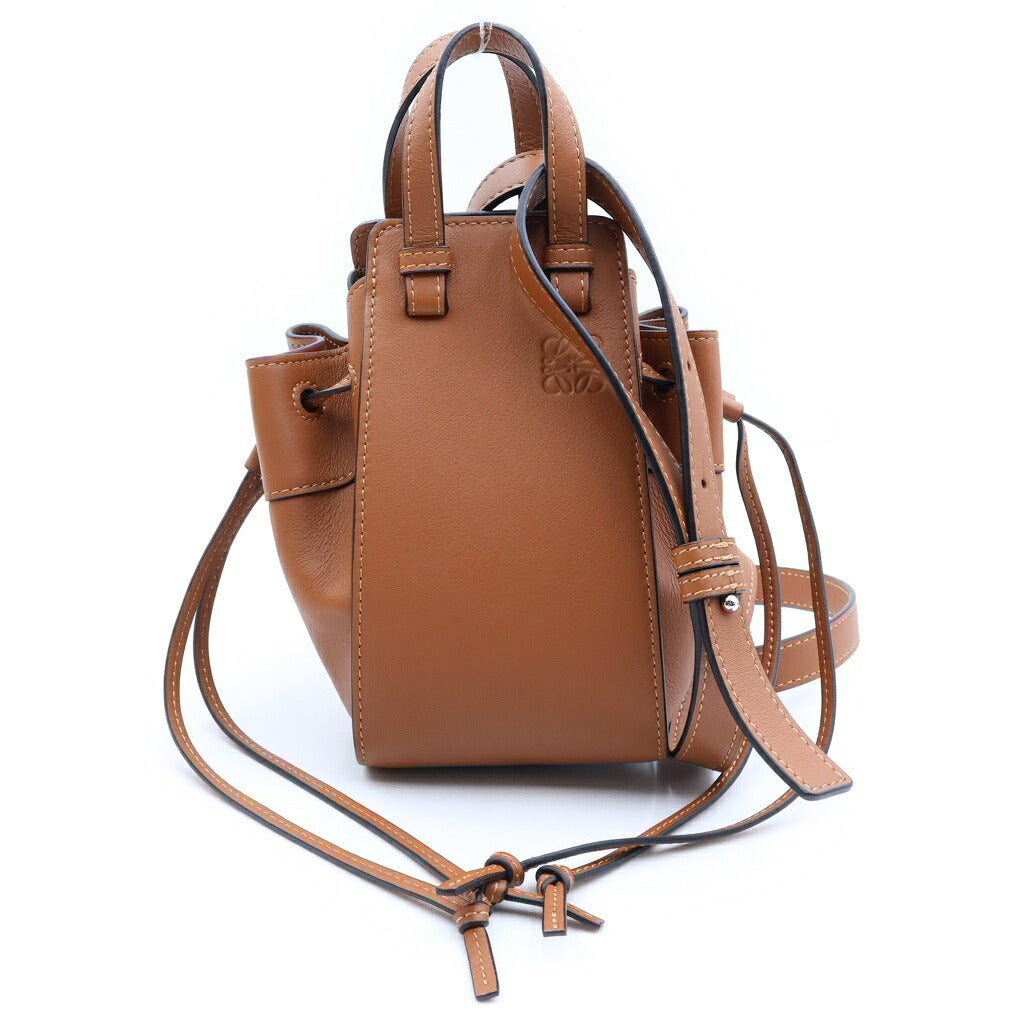LOEWE(ロエベ) ハンモック ドローストリングバッグ ミニ ショルダーバッグ ハンドバッグ 2WAY ブラウン レザー 314.30.V07