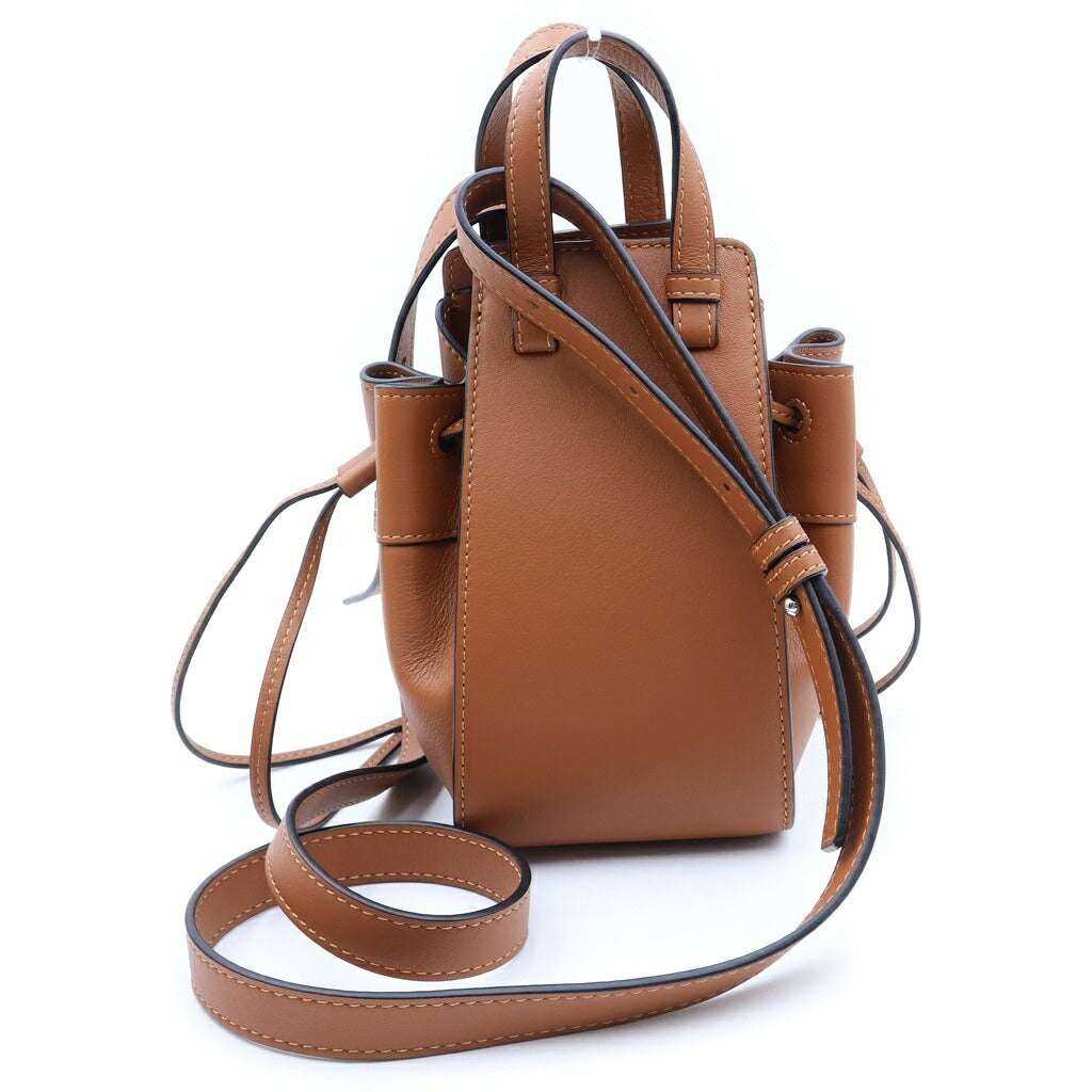LOEWE(ロエベ) ハンモック ドローストリングバッグ ミニ ショルダーバッグ ハンドバッグ 2WAY ブラウン レザー 314.30.V07