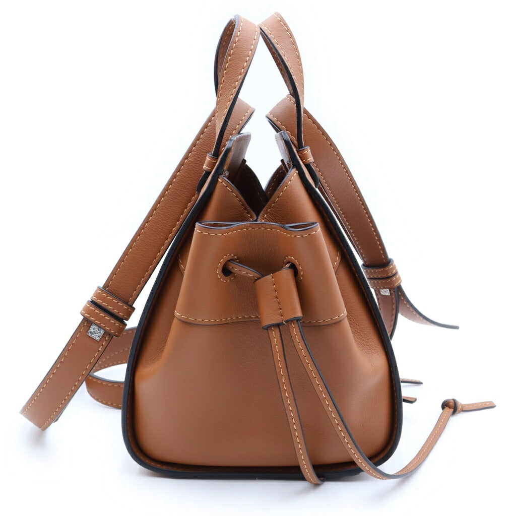 LOEWE(ロエベ) ハンモック ドローストリングバッグ ミニ ショルダーバッグ ハンドバッグ 2WAY ブラウン レザー 314.30.V07