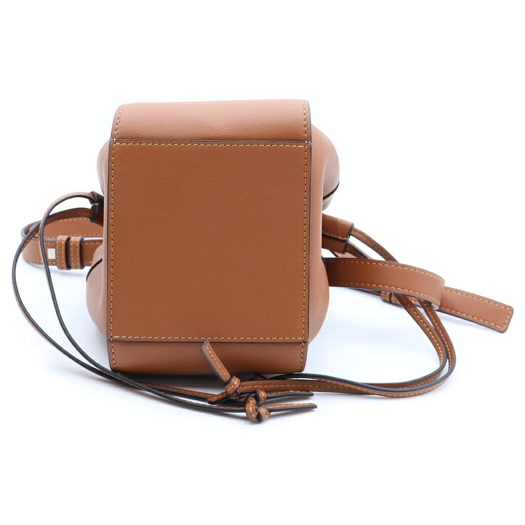 LOEWE(ロエベ) ハンモック ドローストリングバッグ ミニ ショルダーバッグ ハンドバッグ 2WAY ブラウン レザー 314.30.V07