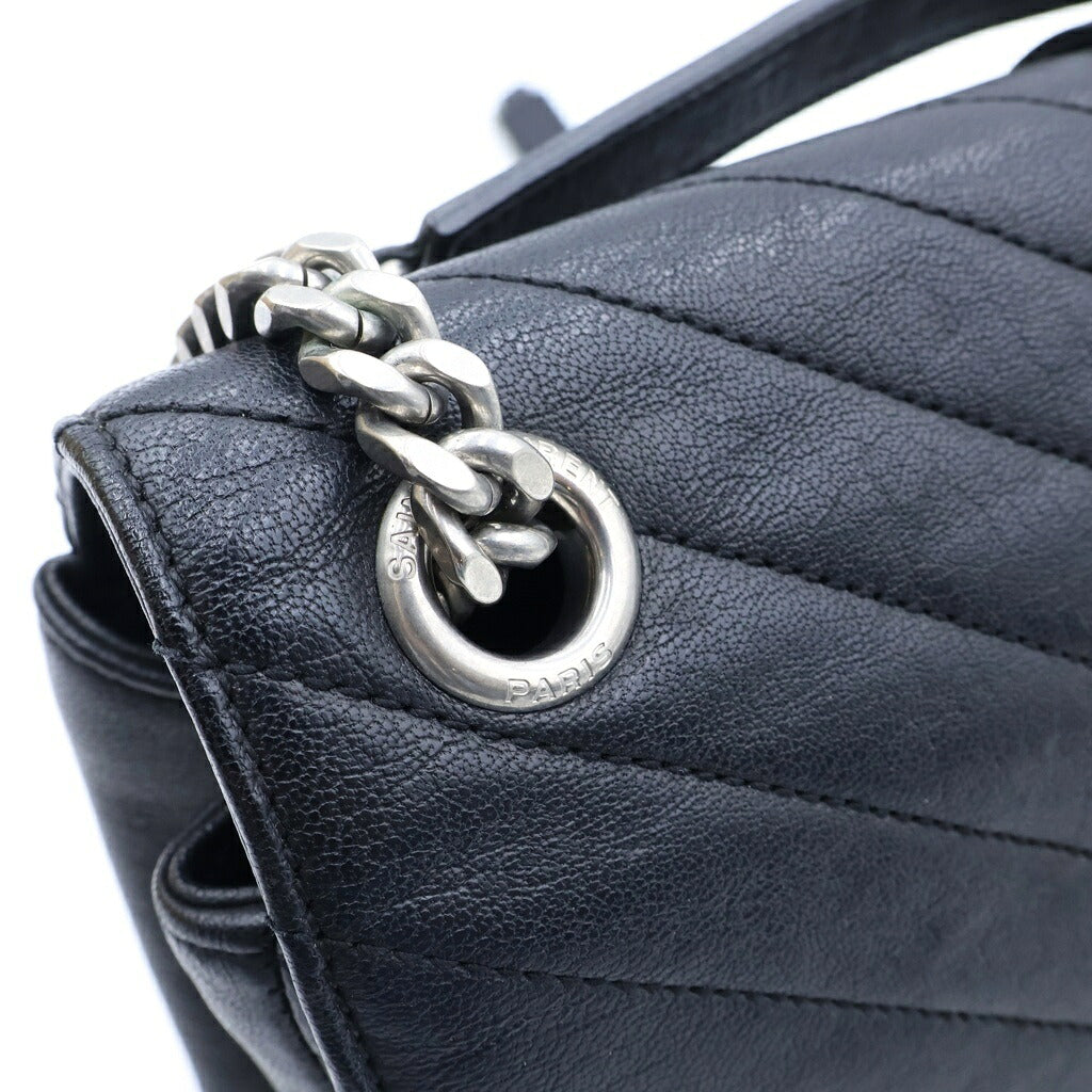 SAINT LAURENT PARIS(サンローランパリ) カレッジ2WAY ショルダーバッグ ハンドバッグ ブラック レザー 403118