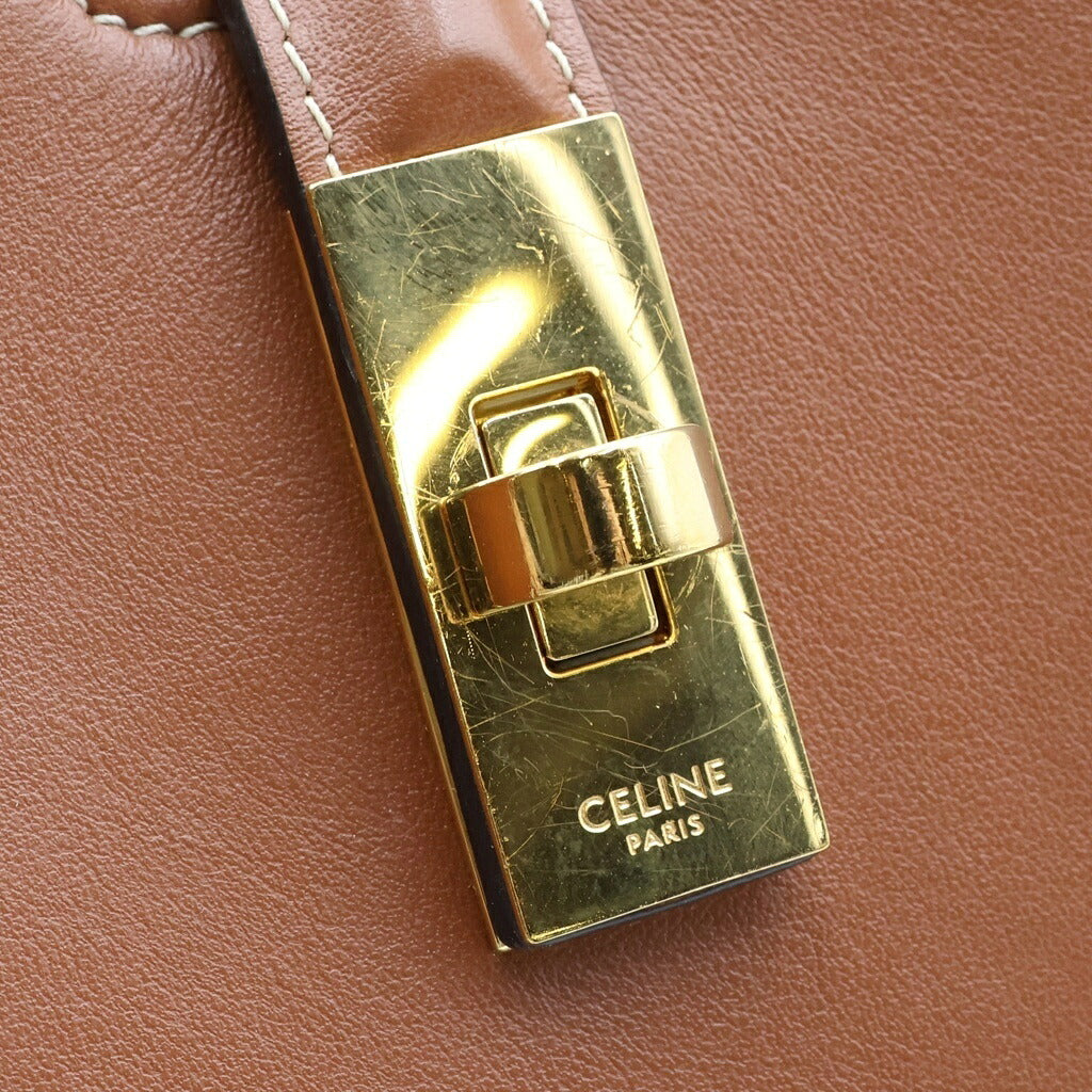CELINE(セリーヌ) セーズ カミーユ16 スモール ソフトバッグ ショルダーバッグ ハンドバッグ レザー ブラウン 120693FX9 レディース