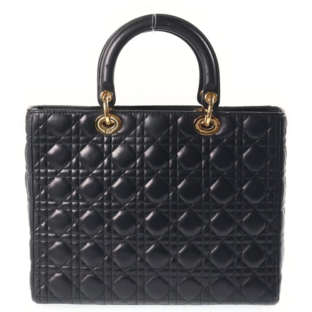 DIOR(ディオール) カナージュ レディディオール ラージ ハンドバッグ ショルダーバッグ 2WAY ブラック ラムスキン CAL44560 05-MA-0072