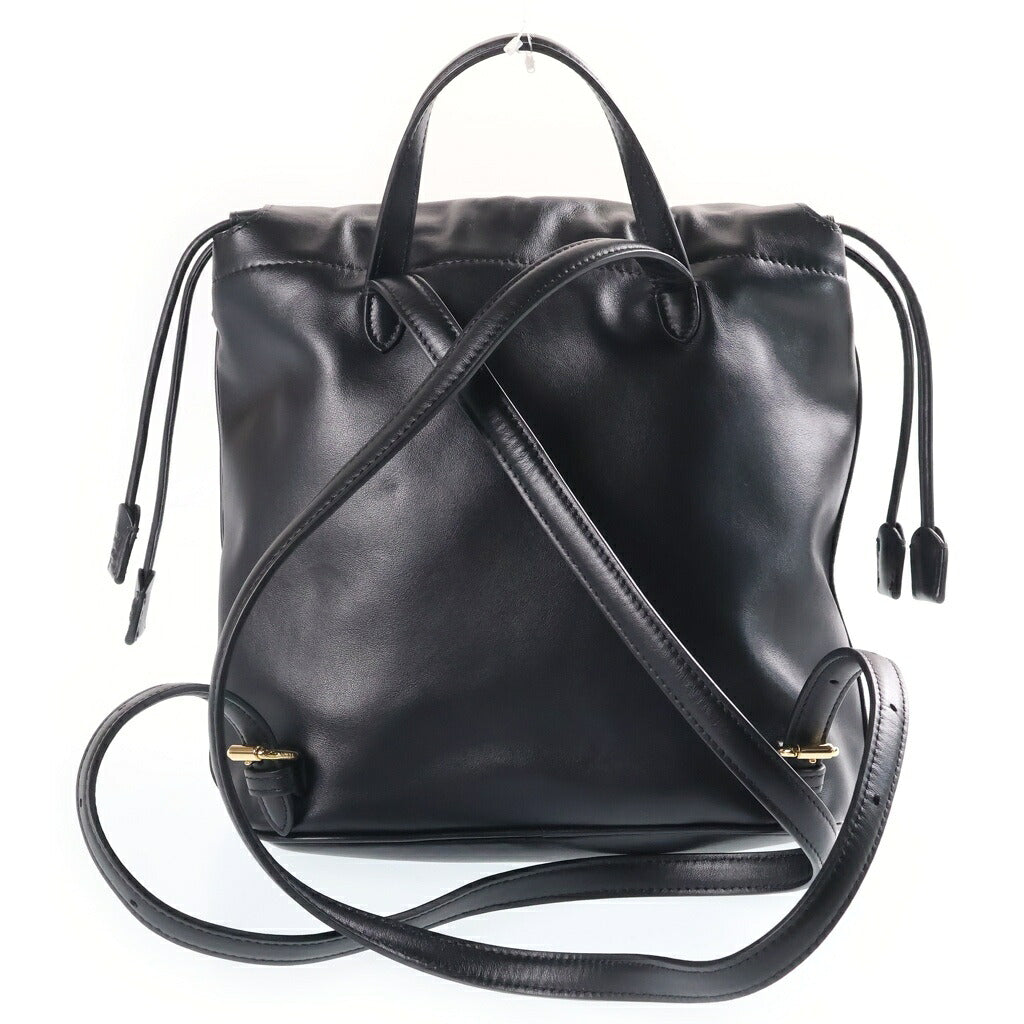 FENDI(フェンディ) バゲット FFロゴ バックパック リュックサック レザー ブラック 8BZ057AYJ1F0KUR 259-10429 袋