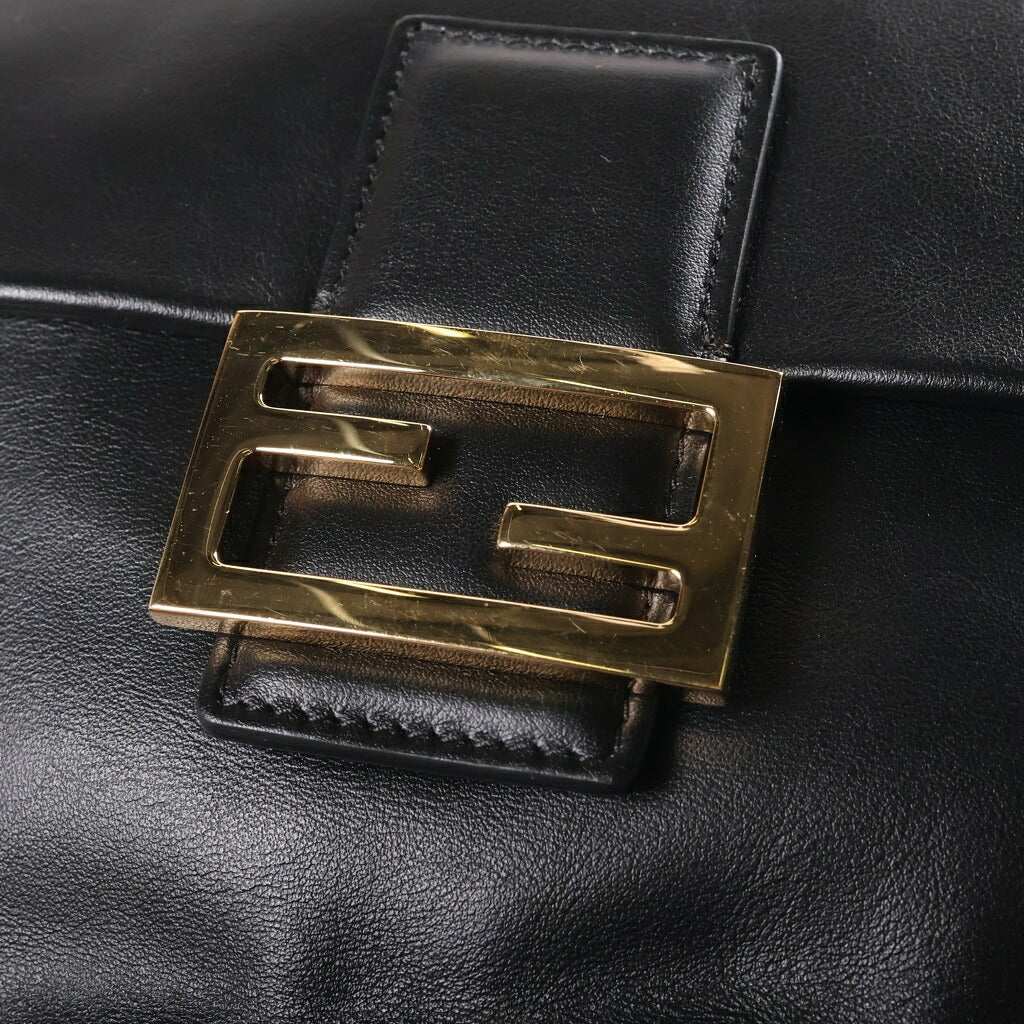 FENDI(フェンディ) バゲット FFロゴ バックパック リュックサック レザー ブラック 8BZ057AYJ1F0KUR 259-10429 袋