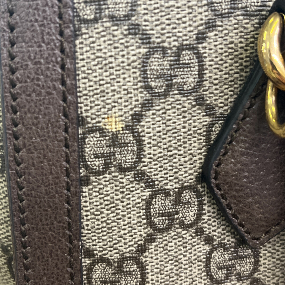 GUCCI(グッチ) GGスプリーム オフィディア ゴールドロゴ金具 2WAY ショルダー ハンドバッグ ブラウン 547551 レディース