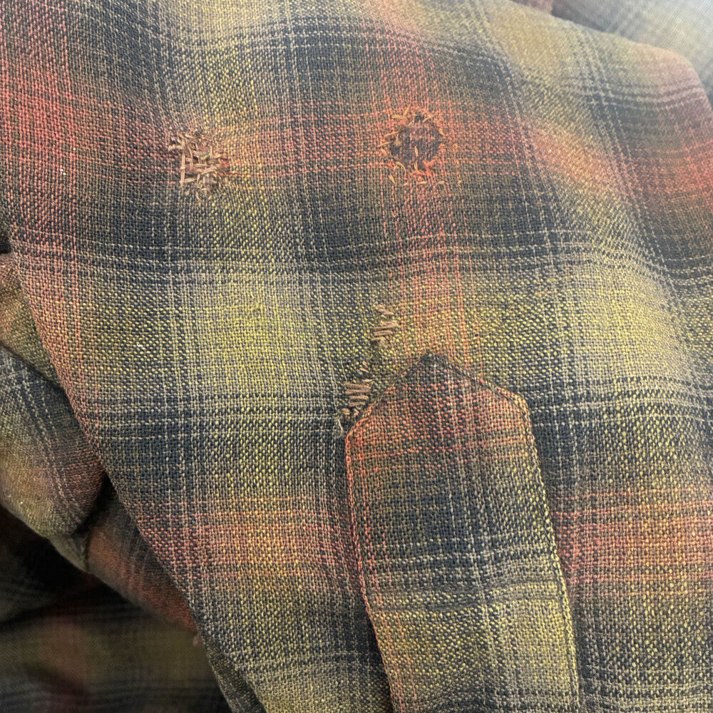 PENDLETON(ペンドルトン) 50S VINTAGE ヴィンテージ タータンチェック オープンカラー ウールシャツ レッド/ブラウン