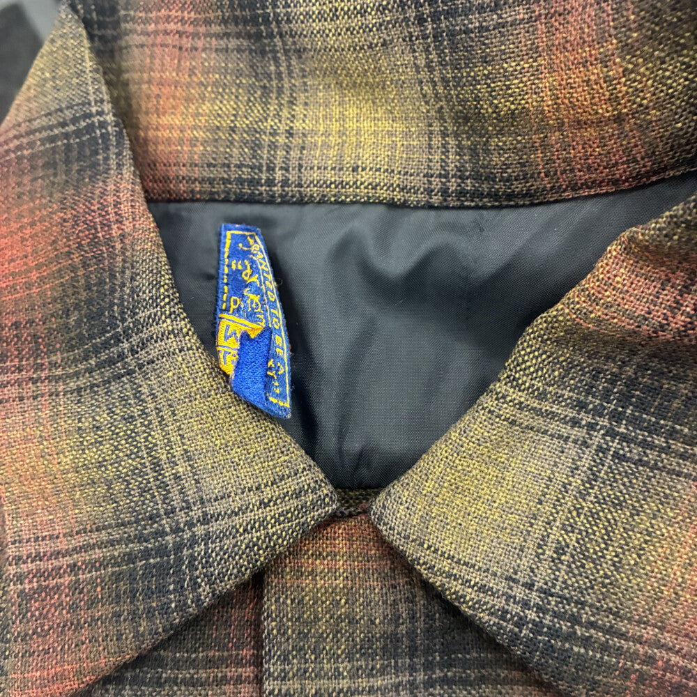 PENDLETON(ペンドルトン) 50S VINTAGE ヴィンテージ タータンチェック オープンカラー ウールシャツ レッド/ブラウン