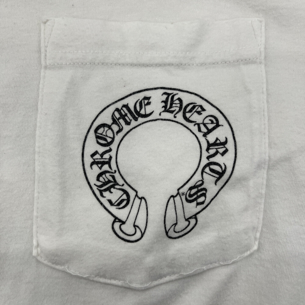 CHROME HEARTS(クロムハーツ) Horseshoe Arm Floral L/S Tee バックホースシュー アームフローラル 長袖Tシャツ ホワイト