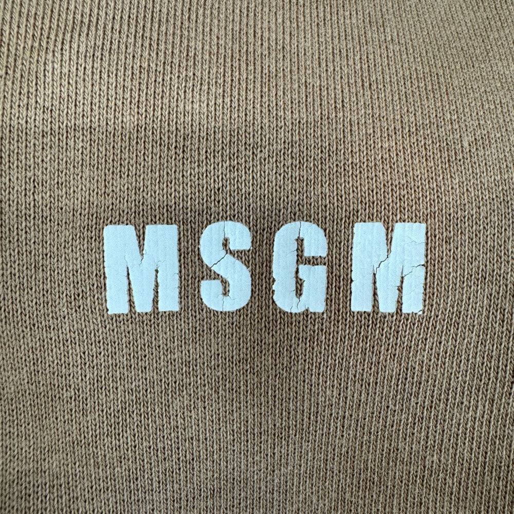MSGM(エムエスジーエム) フロントロゴ プリントクルーネックスウェット トレーナー ベージュ 2740MM69