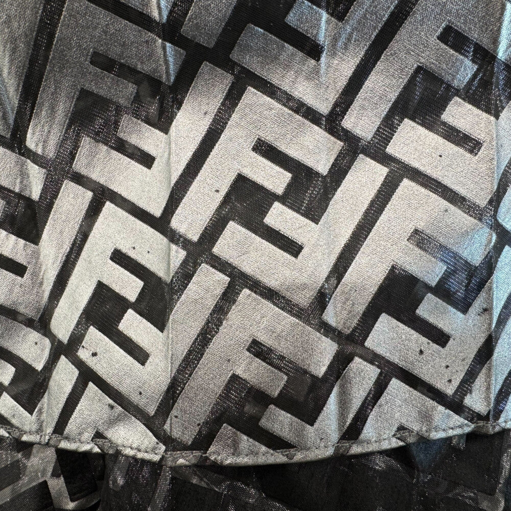 FENDI(フェンディ) ズッカ総柄プリント ホイル プリーツ ロング フレア スカート シルバー レディース FQ7121 A9FE