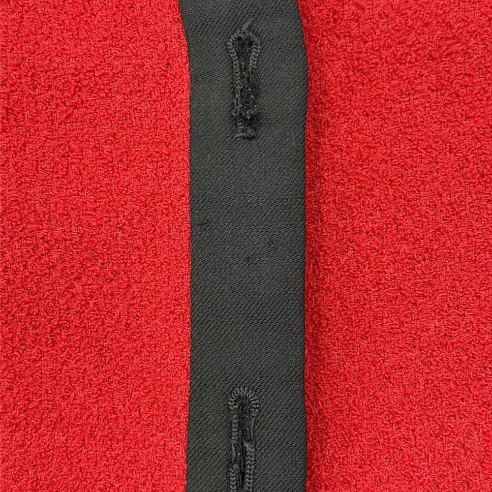 SAINT LAURENT PARIS(サンローランパリ) ツイード ノーカラージャケット レディース レッド/ブラック 672980 Y3C73