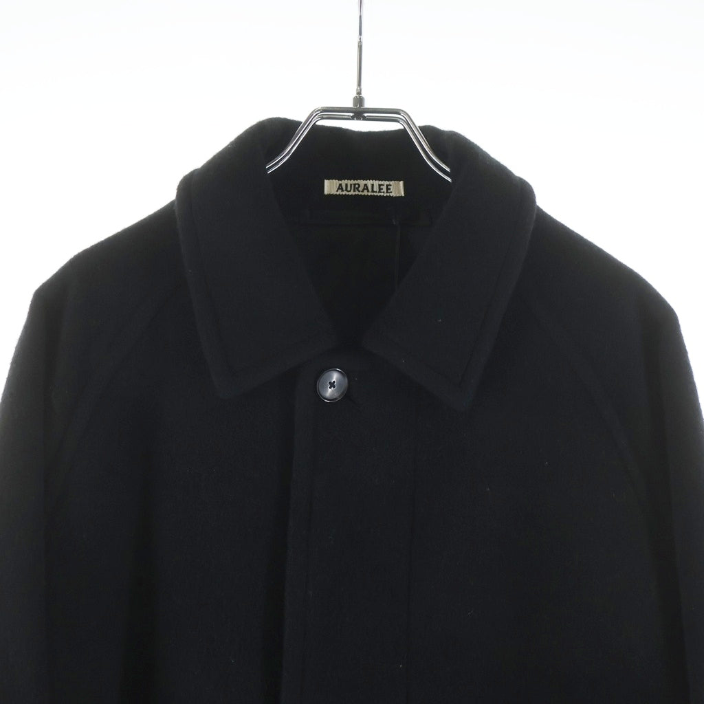 AURALEE(オーラリー) 22AW CASHMERE WOOL MOSSER SOUTIEN COLLAR COAT カシミヤ ウール モッサ サテン ステンカラーコート ブラック A22AC01MC