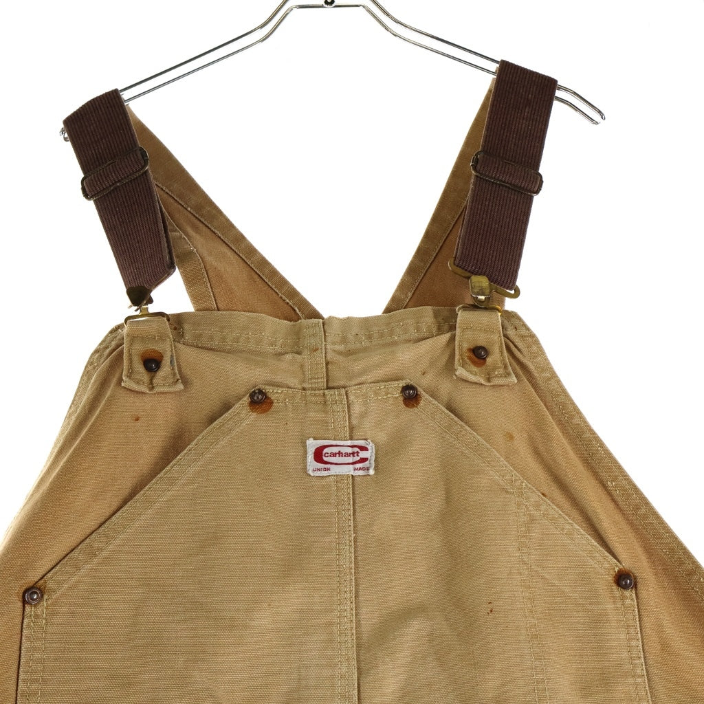 CARHARTT(カーハート) 60S VINTAGE ヴィンタージ デカCタグ ダブルニー ダック地 オーバーオール ツナギ ベージュ