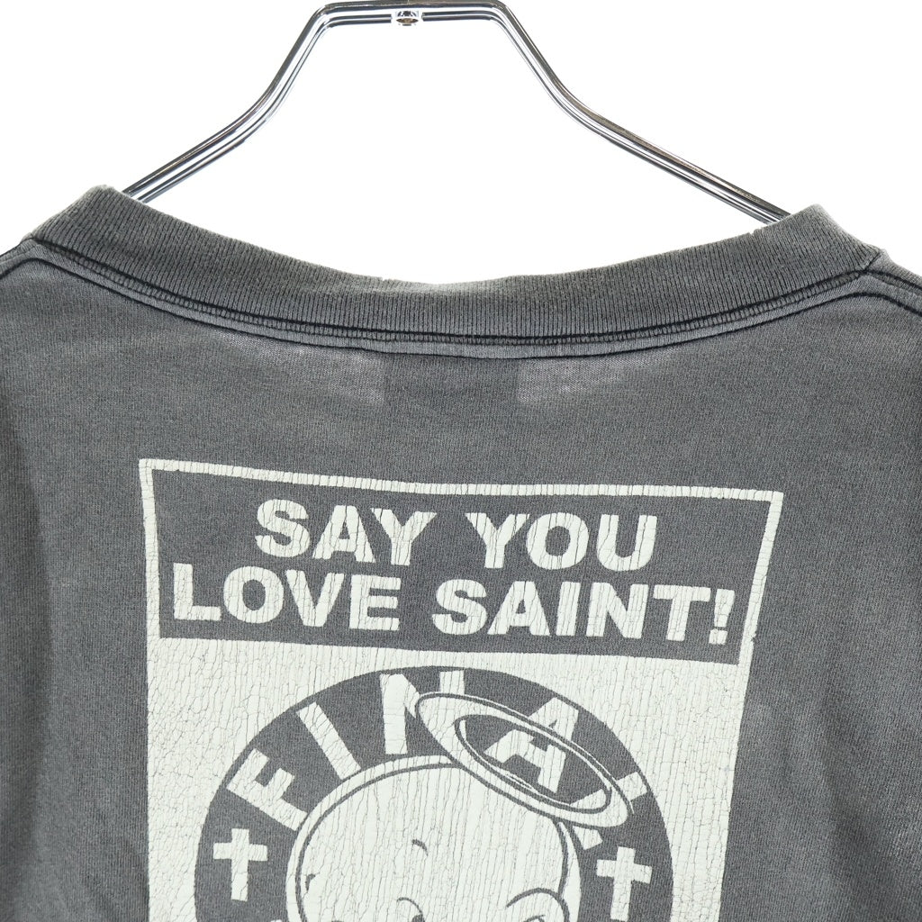 SAINT MICHAEL(セントマイケル) FIRE BABY LS TEE ファイアー ベイビー クルーネック カットソー 長袖Tシャツ グレー SM-S23-0000-026