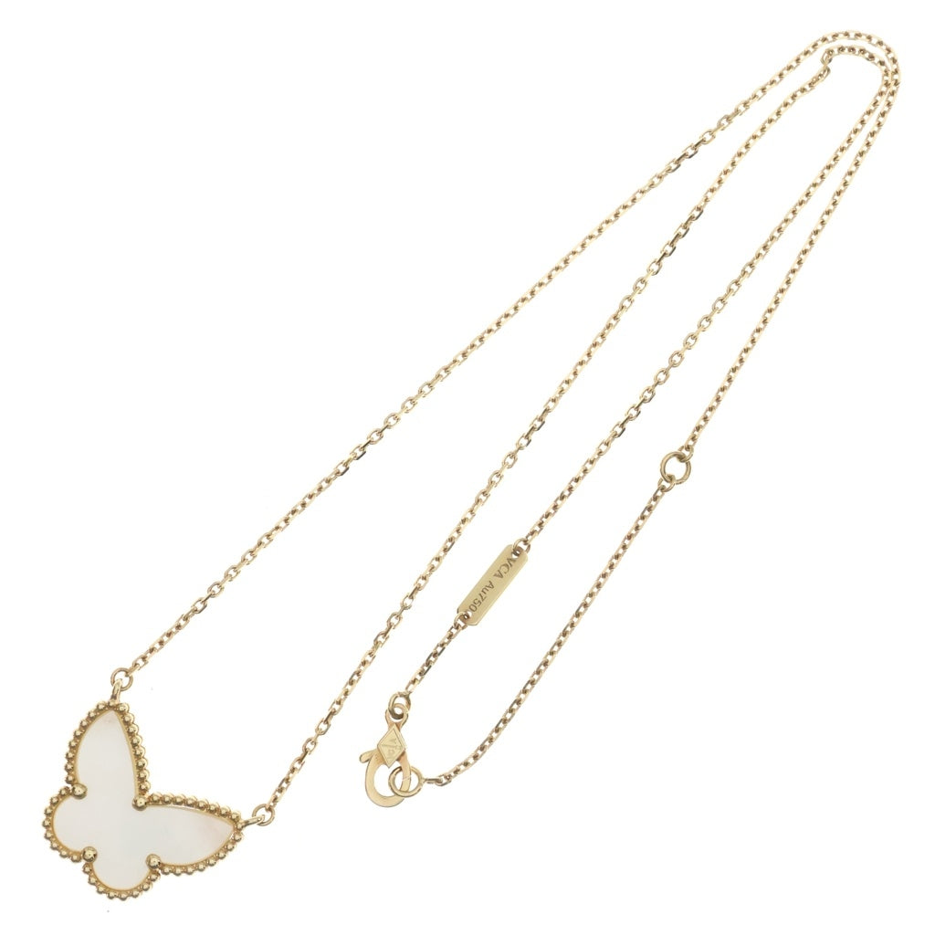 Van Cleef & Arpels(ヴァンクリーフアンドアーペル) ラッキーアルハンブラ パピヨン ネックレス K18イエローゴールド マザーオブパール VCARD99500 レディース
