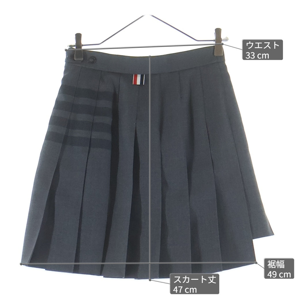 THOM BROWNE(トムブラウン) 4 Bar Pleats Skirt 4バー プリーツ