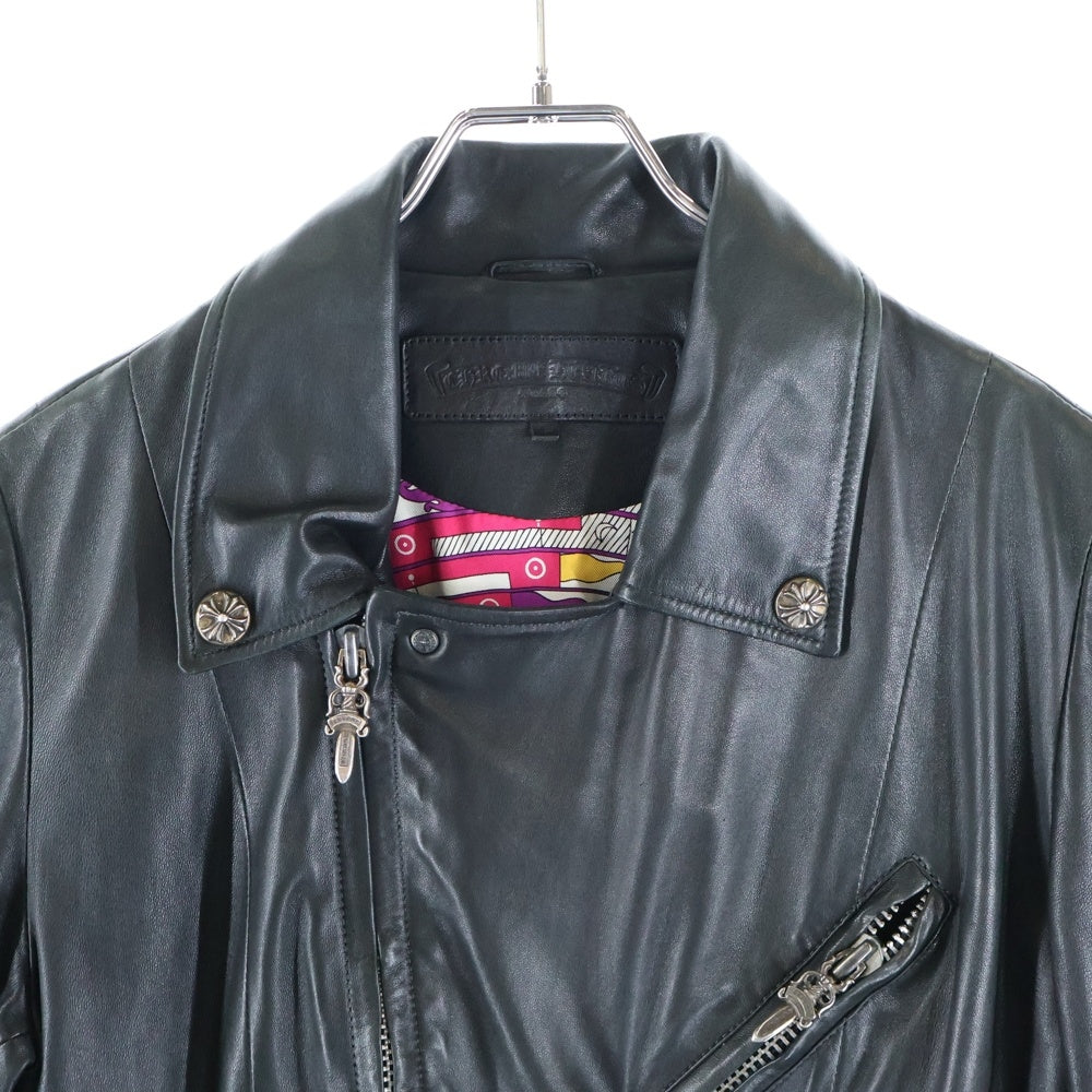 CHROME HEARTS(クロムハーツ) JJ DEAN 裏地エルメスダガージップライダースレザージャケット レディース