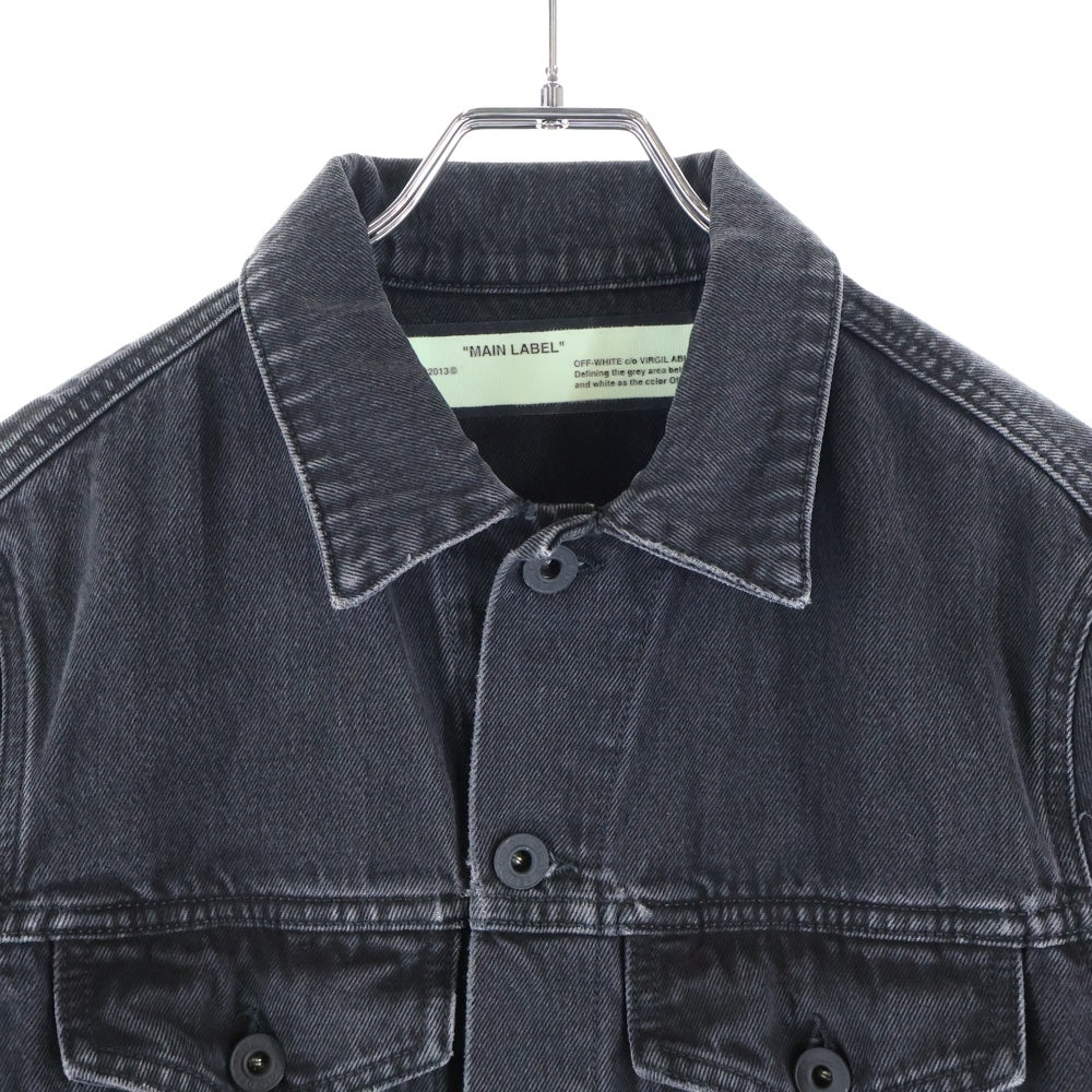 OFF-WHITE(オフホワイト) FIRETAPE DENIM JACKET ファイヤーテープ デニムジャケット ブラック OMYE005S18812024