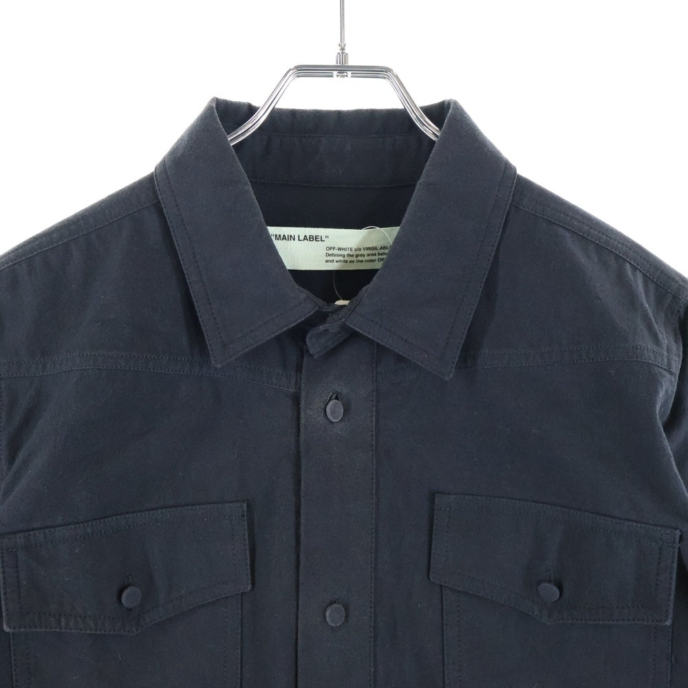 OFF-WHITE(オフホワイト) 17SS DIAGONAL SPRAY SHIRT ダイアゴナル スプレーロゴ 長袖シャツ ブラック