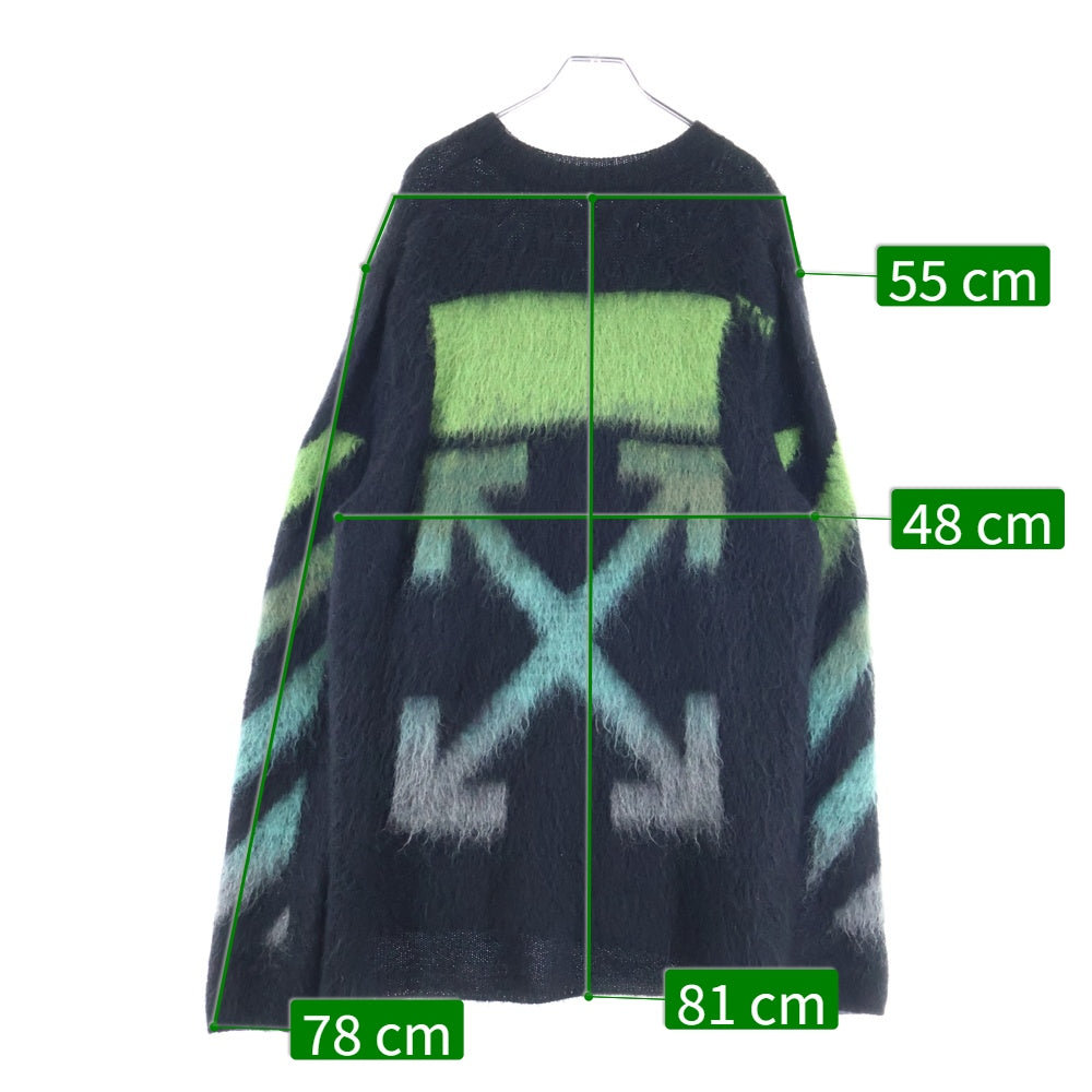 OFF-WHITE(オフホワイト) 17AW バックアロー グラデーション モヘア混ニットセーター ブラック OMHA036F17650004