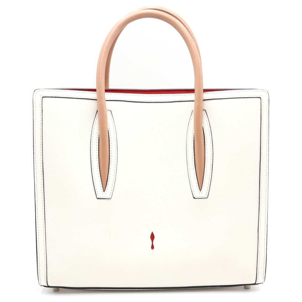 CHRISTIAN LOUBOUTIN(クリスチャンルブタン) PALOMA MEDIUM 2WAY パロマ ミディアム トートバッグ スタッズ パテントレザー ハンドバッグ ショルダーバッグ ホワイト レディース
