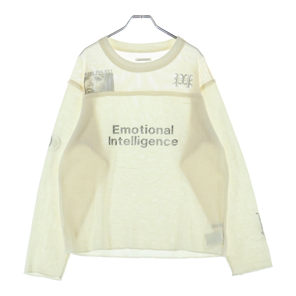 PRANK PROJECT(プランクプロジェクト) フロントプリント メッシュドッキング ロングスリーブ長袖Tシャツ カットソー 31251416103 アイボリー