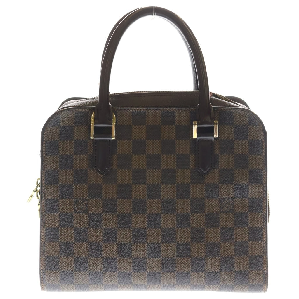 LOUIS VUITTON(ルイヴィトン) ダミエ トリアナ ハンドバッグ ブラウン レザー×PVC N51155 ゴールド金具 レディース