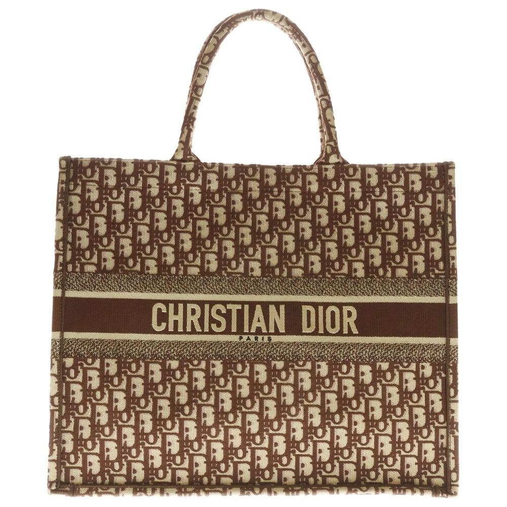 Christian Dior(クリスチャンディオール) クリスチャンディオール ブックトート ラージ オブリーク キャンバス ブラウン キャンバス レディース