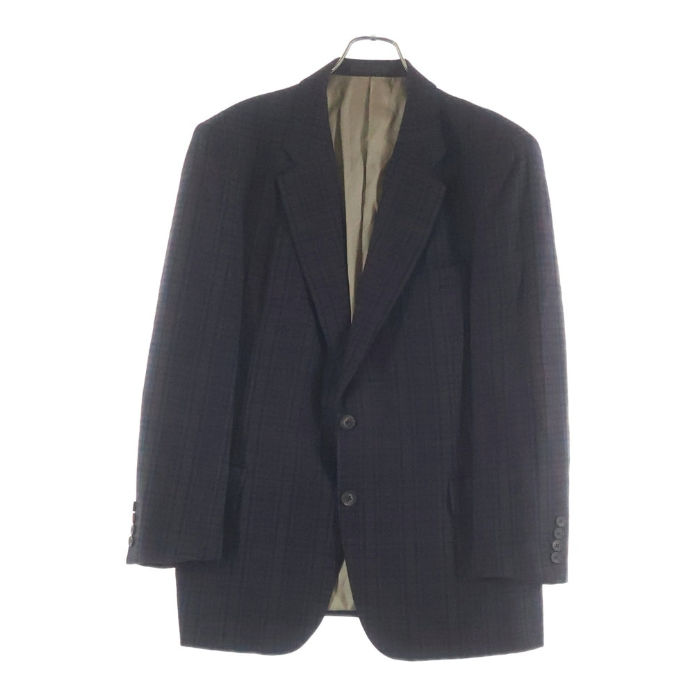 BURBERRY(バーバリー) チェック総柄 ノッチドラペル2Bテーラードジャケット ブラウン