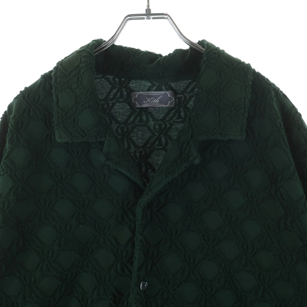 KITH(キス) Embroidered Open Collar Shirt エンブロイダリー オープンカラー半袖シャツ グリーン 25051060000920