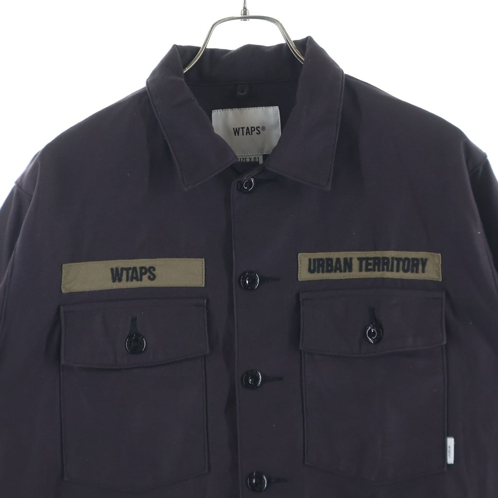 WTAPS(ダブルタップス) 20AW BUDS/LS/COTTON. SATIN バッツ コットンサテン ミリタリー 長袖シャツ ブラック 202BRDT-SHM01