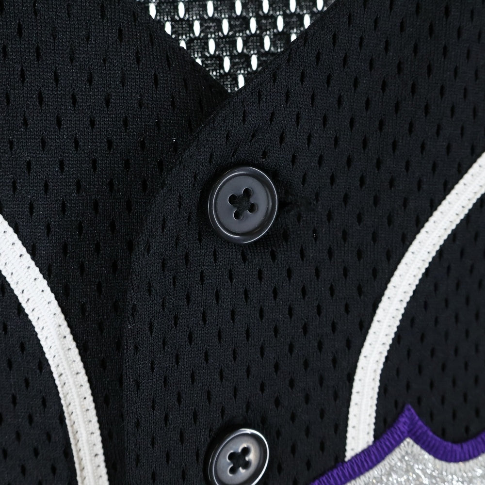 SUPREME(シュプリーム) 25SS Old English Baseball Jersey ラメワッペン 半袖ゲームシャツ ブラック