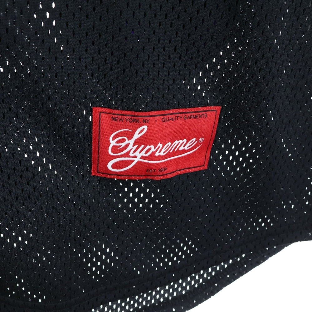SUPREME(シュプリーム) 25SS Old English Baseball Jersey ラメワッペン 半袖ゲームシャツ ブラック